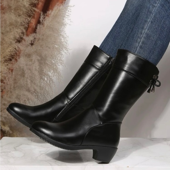 Bow decor size zip thermal lined classic boots - Picture 5 of 9